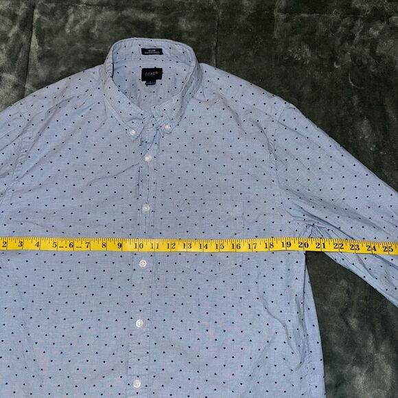 J.Crew Re-Imagined Shirt Men's Large Blue Heart Print Cotton Casual Button-Down - Picture 7 of 8